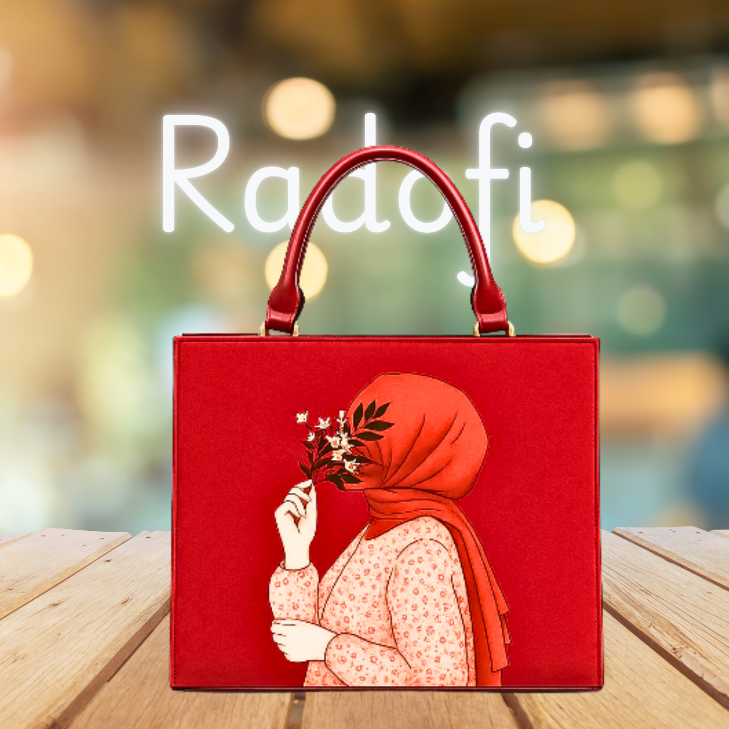 hijab tote red bag